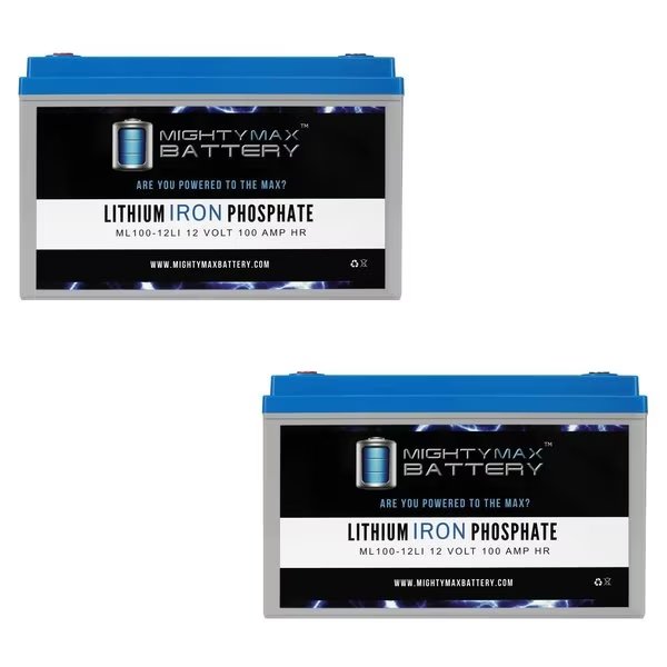 12V 100AH Lithium Replacement Battery Compatible with Falcon Rehab wheelchair - 2PK, Mighty Max Battery, Mfr#: MAX3988166